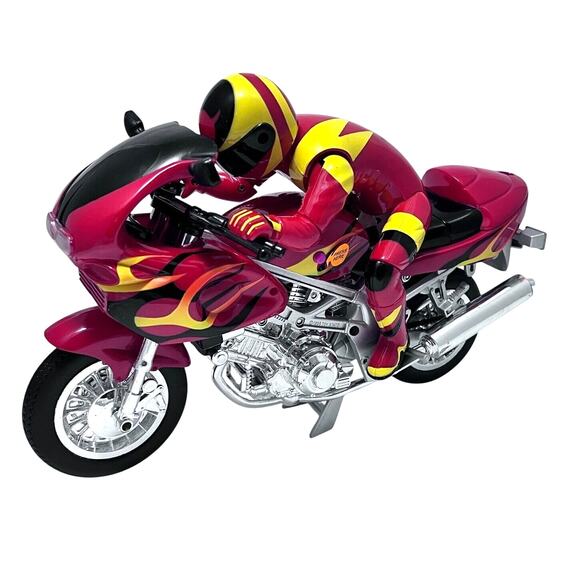 Toy State 1998 Extreme Rider Super Bike Motorcycle & Rider, 12" x 8" Vintage - Picture 1 of 6